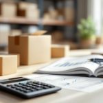 A photo of a calculator and some figures on a piece of paper calculating Inventory Turnover Ratio Calculation