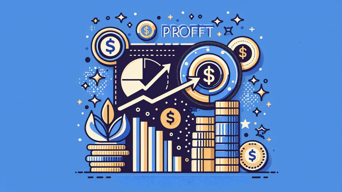 infographic showing a graph trending up with the word 'profit' showing the difference Between Cash and Profit